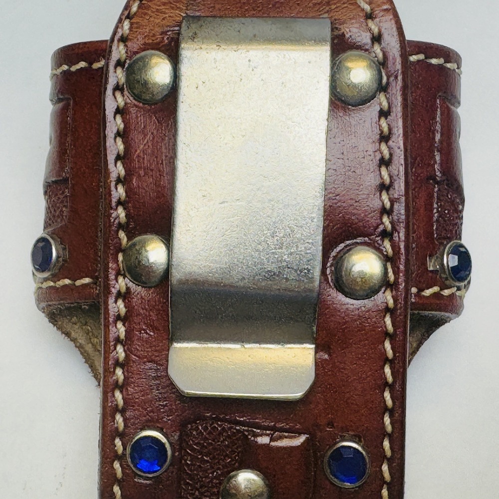 Vintage Flip Phone Leather and Jeweled Cell Phone Holster Southwest Western - Picture 5 of 10
